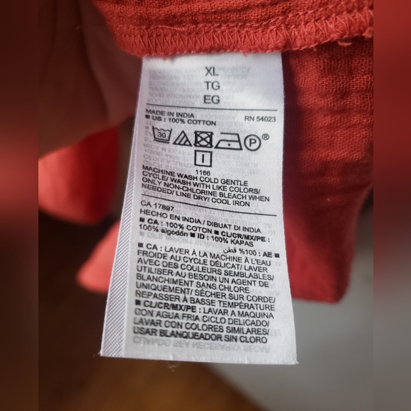 3 For $30 Old Navy 100% Cotton Red V-Neck Dress Xl - Picture 5 of 7